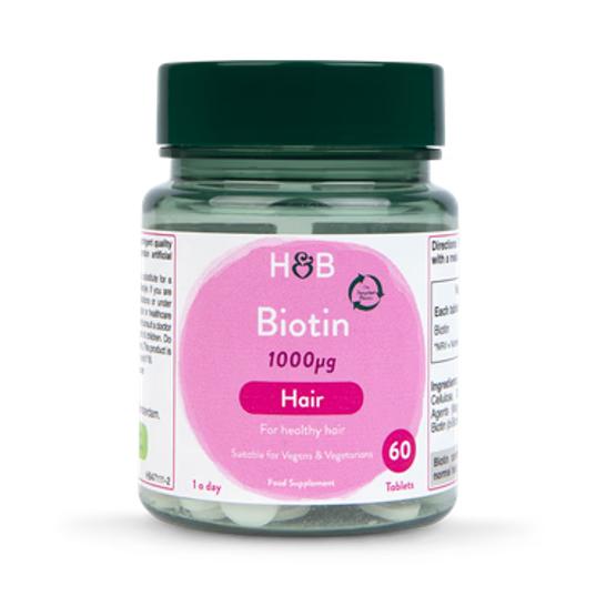 50p - Holland &amp; Barrett Biotin 1000ug 60 Tablets