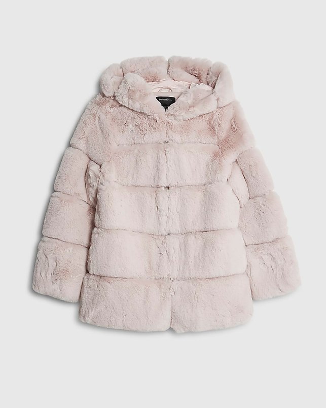 Pink Faux Fur Panelled Hooded Coat £68